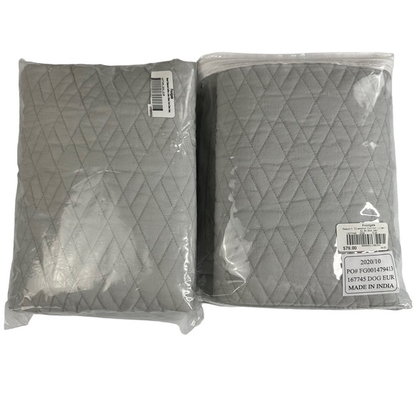 Frontgate Other - 2 Frontgate Resort Diamond Cotton Linen Euro Pillow Shams 26” Square Dove Grey